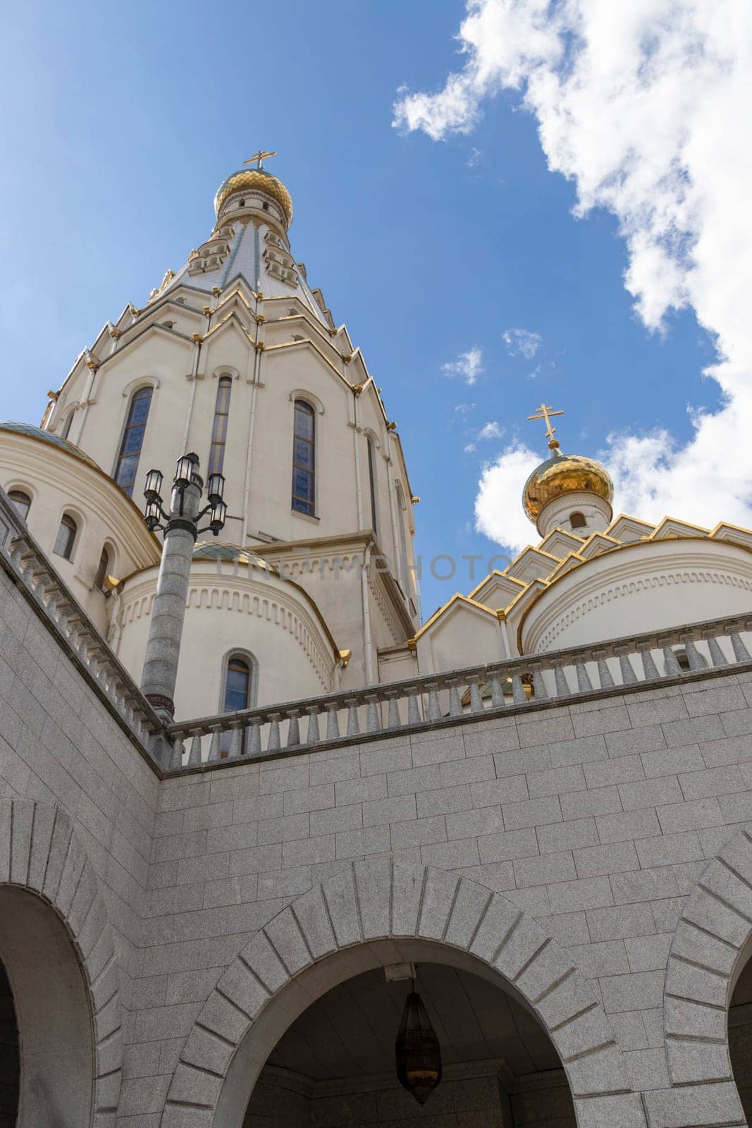 Shot of the domes of the orthodox church.