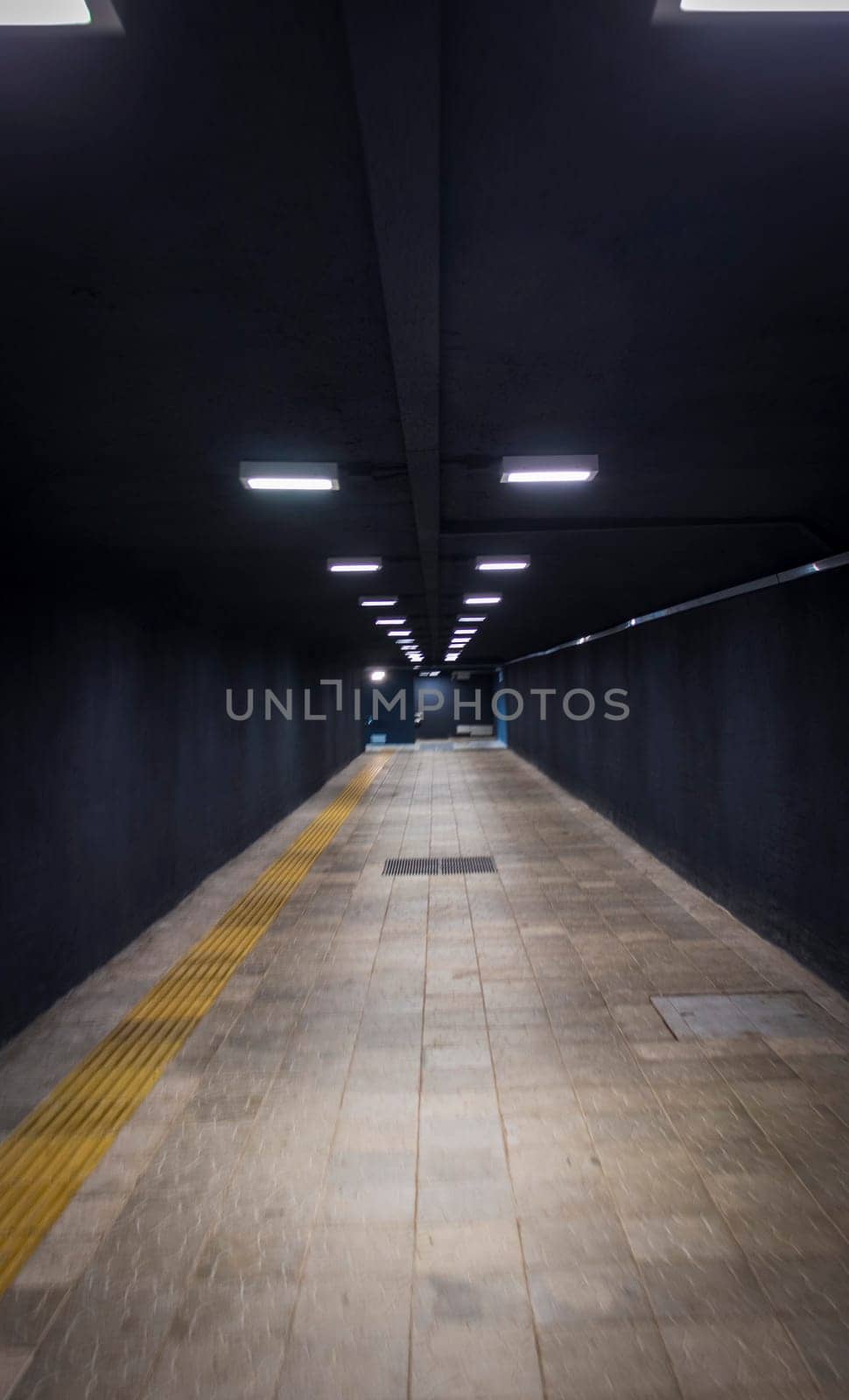Shot of the long dark corridor