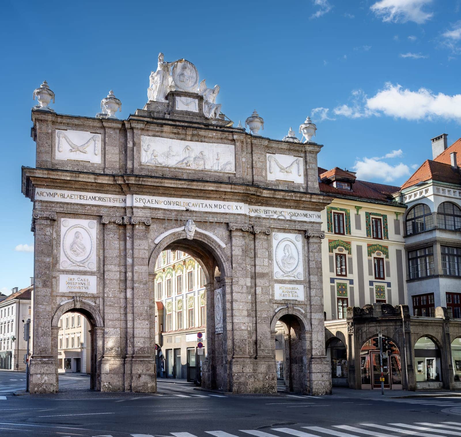 Triumphal Arch in the historic old town of Innsbruck