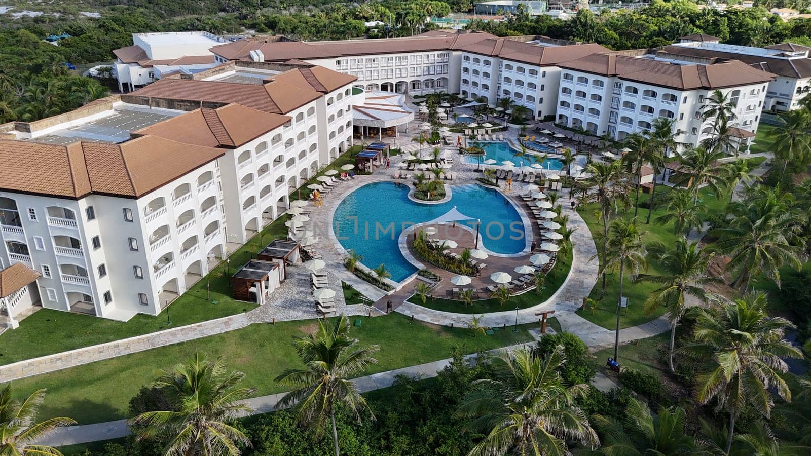 mata de sao joao, bahia, brazil - march 19, 2025: view of the Sol Grand Premium hotel in the Costa da Sauipe hotel complex in Bahia.
