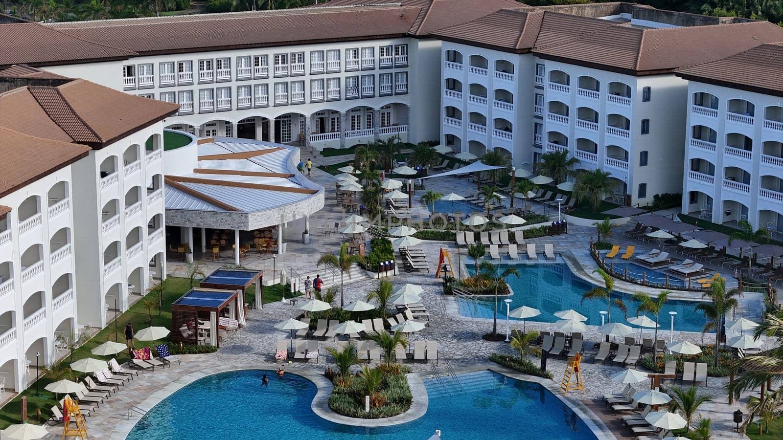 mata de sao joao, bahia, brazil - march 19, 2025: view of the Sol Grand Premium hotel in the Costa da Sauipe hotel complex in Bahia.
