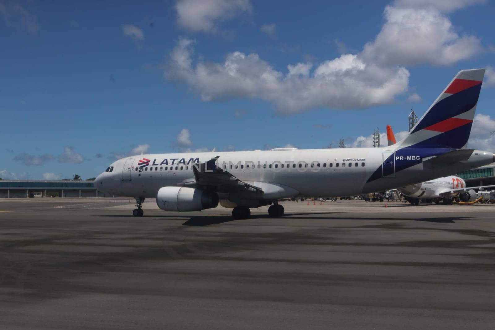 salvador, brazil - march 21, 2025: view of the aircraft apron at salvador airport in Bahia.