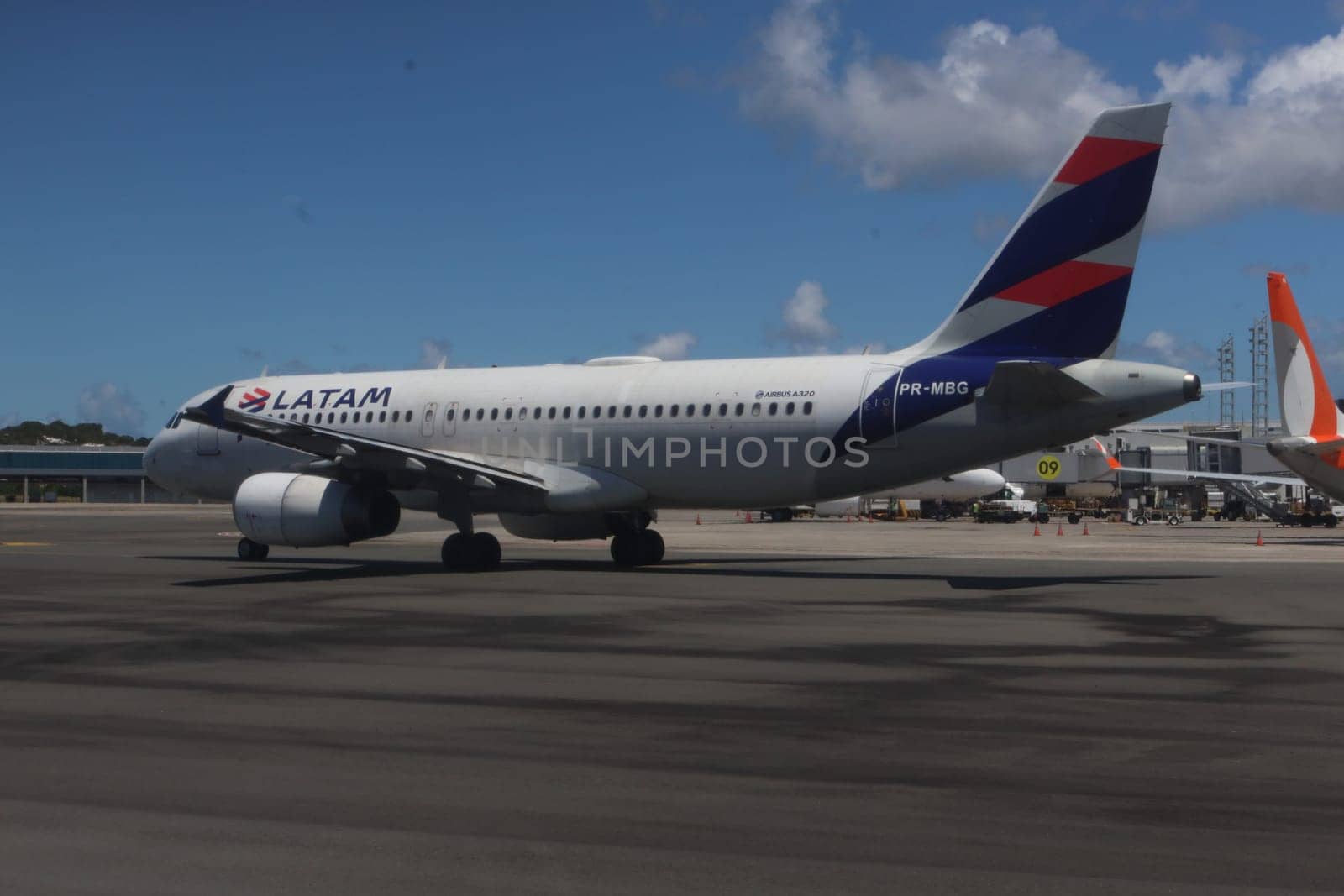 salvador, brazil - march 21, 2025: view of the aircraft apron at salvador airport in Bahia.