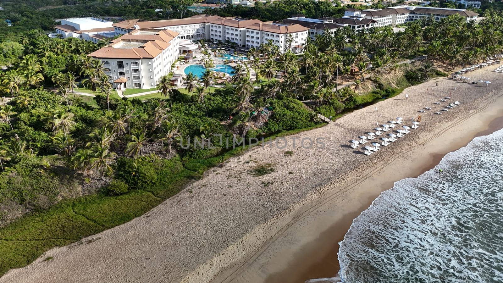 mata de sao joao, bahia, brazil - march 19, 2025: view of the Sol Grand Premium hotel in the Costa da Sauipe hotel complex in Bahia.
