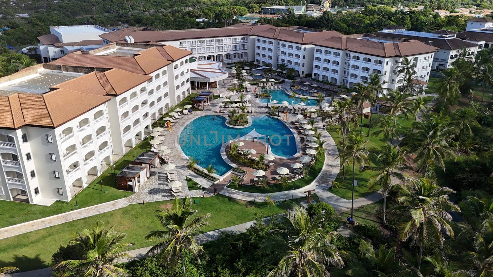 mata de sao joao, bahia, brazil - march 19, 2025: view of the Sol Grand Premium hotel in the Costa da Sauipe hotel complex in Bahia.
