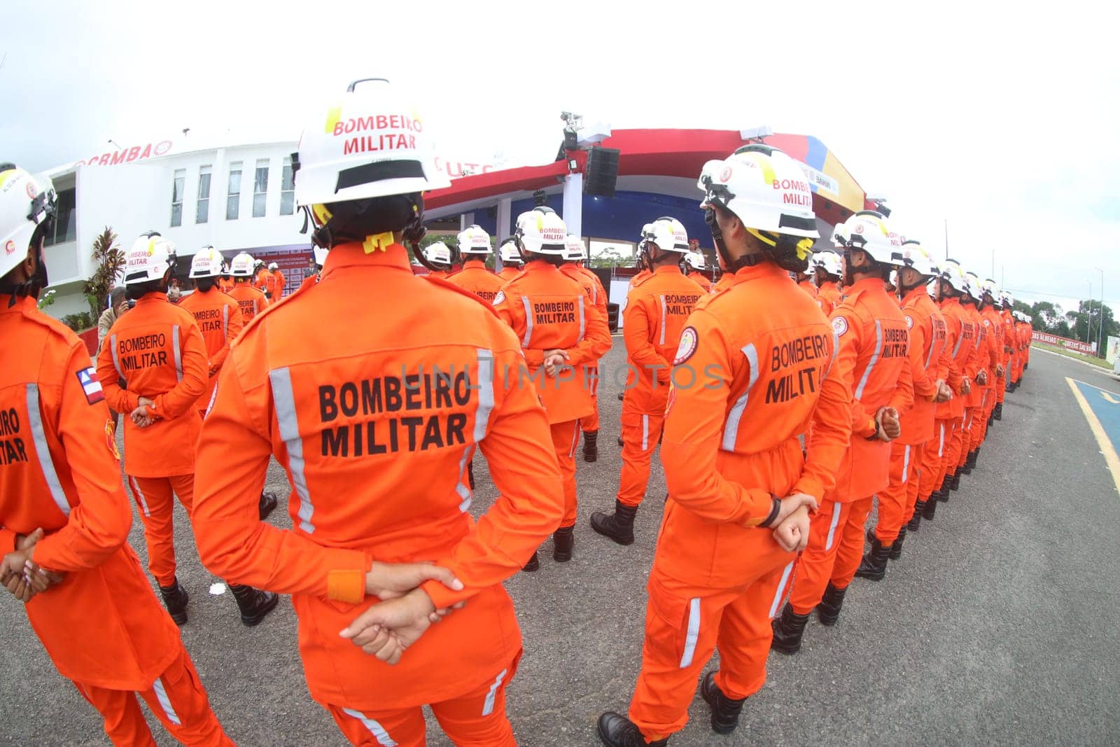 simoes filho, bahia, brazil - march 31, 2025: group of military firefighters from Bahia are seen at a barracks in the city of Simoes Filho.