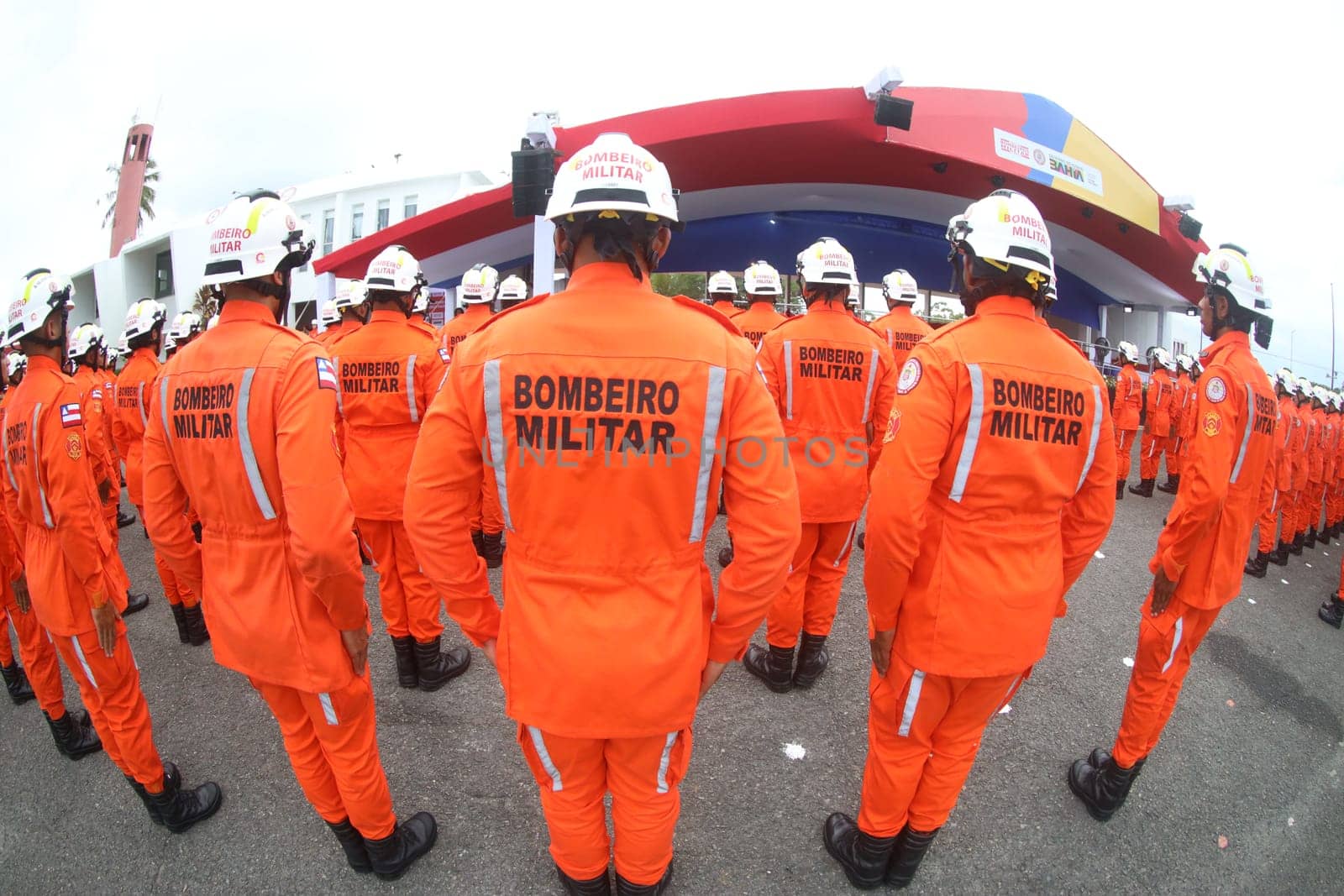 simoes filho, bahia, brazil - march 31, 2025: group of military firefighters from Bahia are seen at a barracks in the city of Simoes Filho.