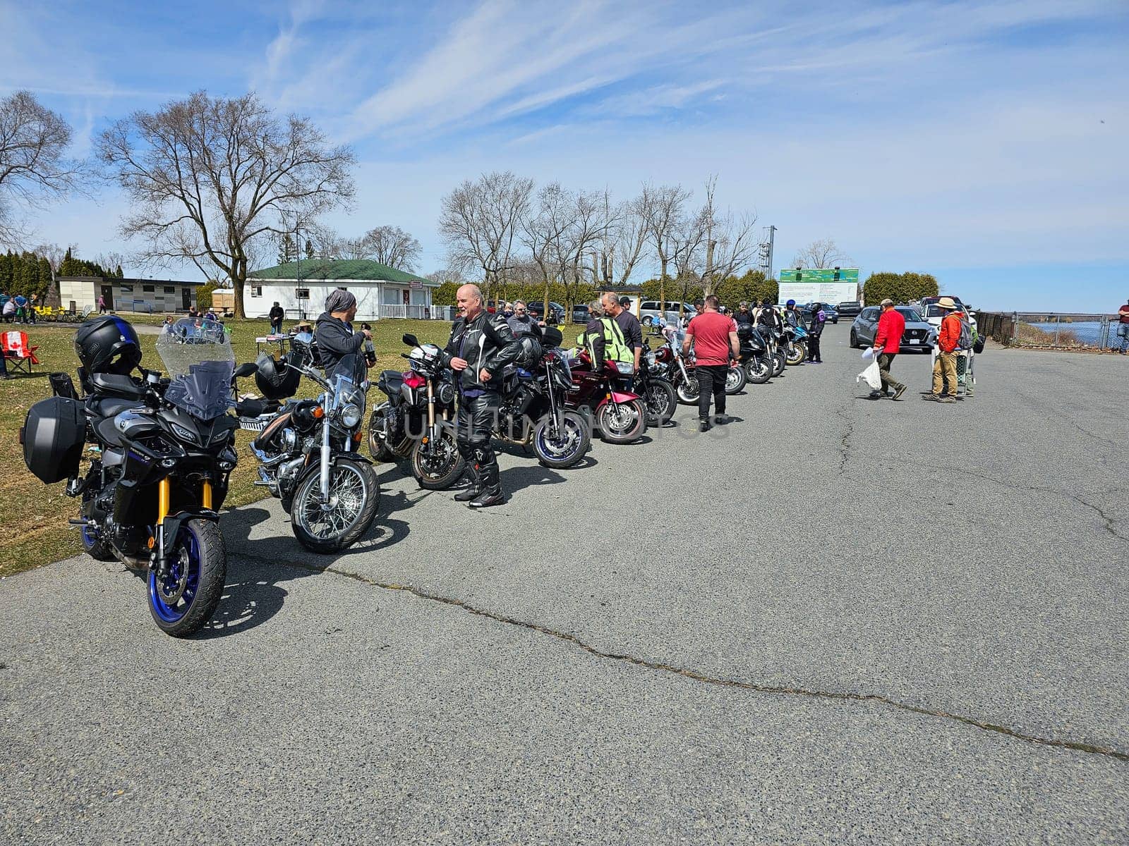 Gatineau, QC Canada - 04.08.2024: Motorcycle Enthusiasts Gather on a Sunny Day for a Ride and Camaraderie, Spring Event.
