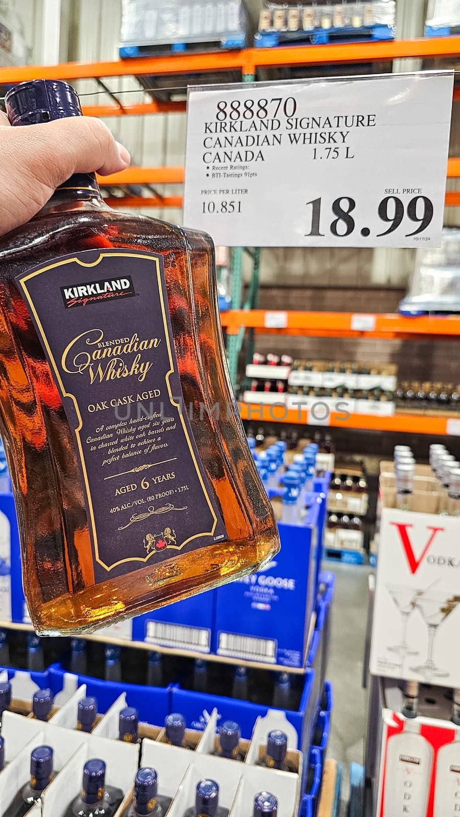 Orlando, FL USA - 12.31.2024: Aged Canadian Spirit in a Bottle A Taste of Tradition and Craftsmanship, Aged Six Years.