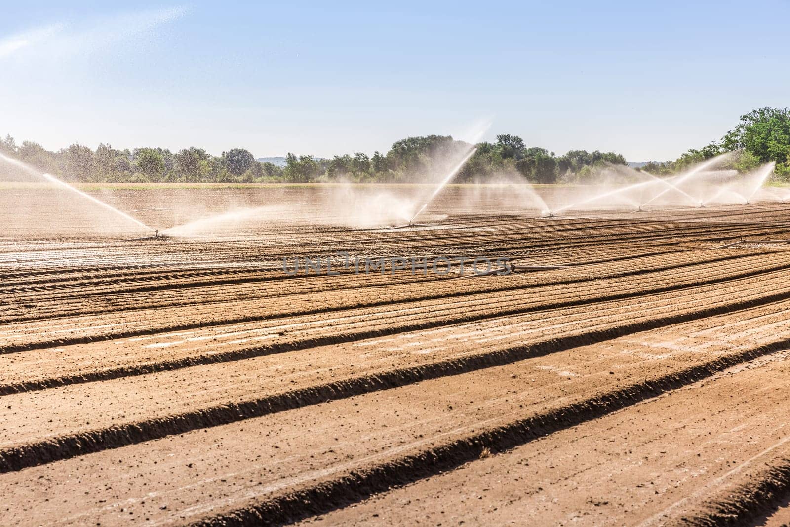 Irrigation system on a large farm field