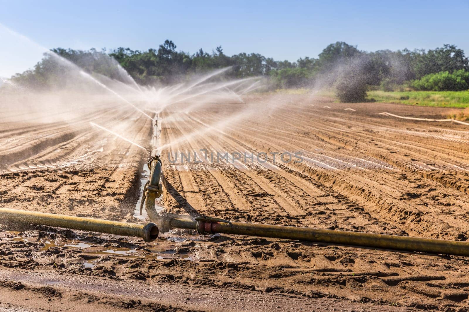Irrigation system on a large farm field