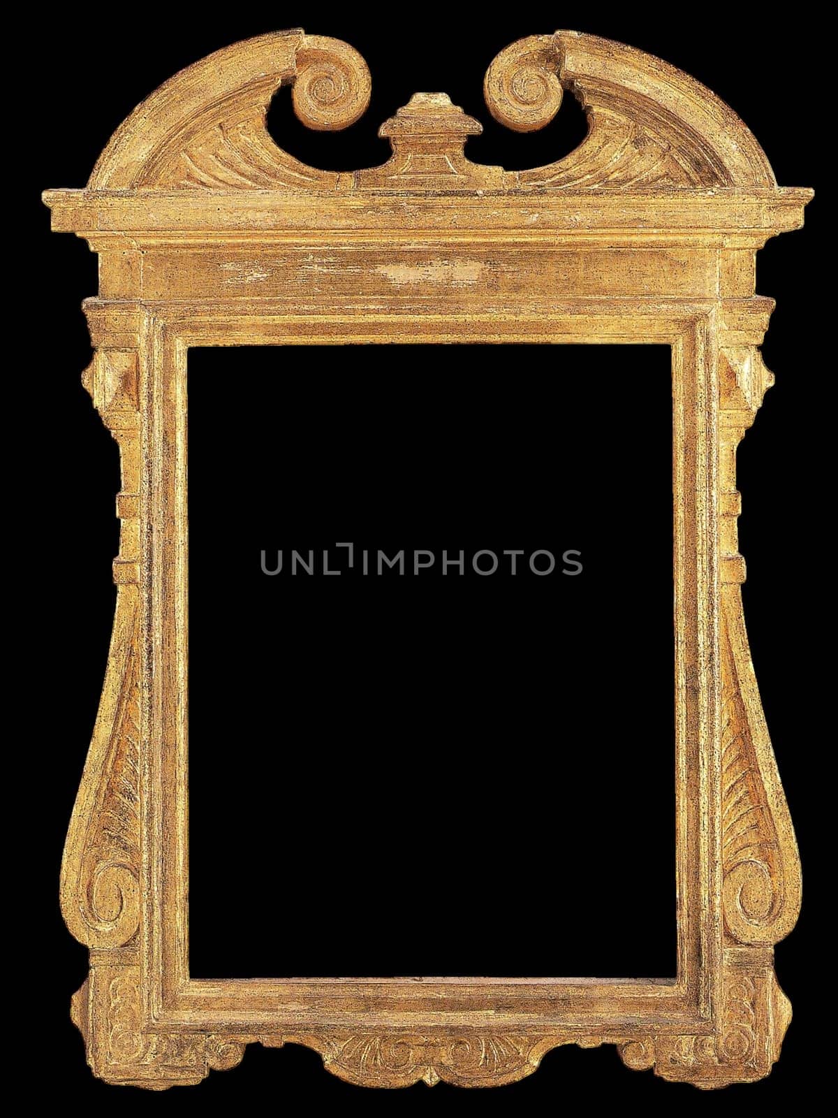 Elegant circa 1640 Italian tabernacle frame, possibly from Lombardy. Features rich gilded carvings and a classic ornate style.