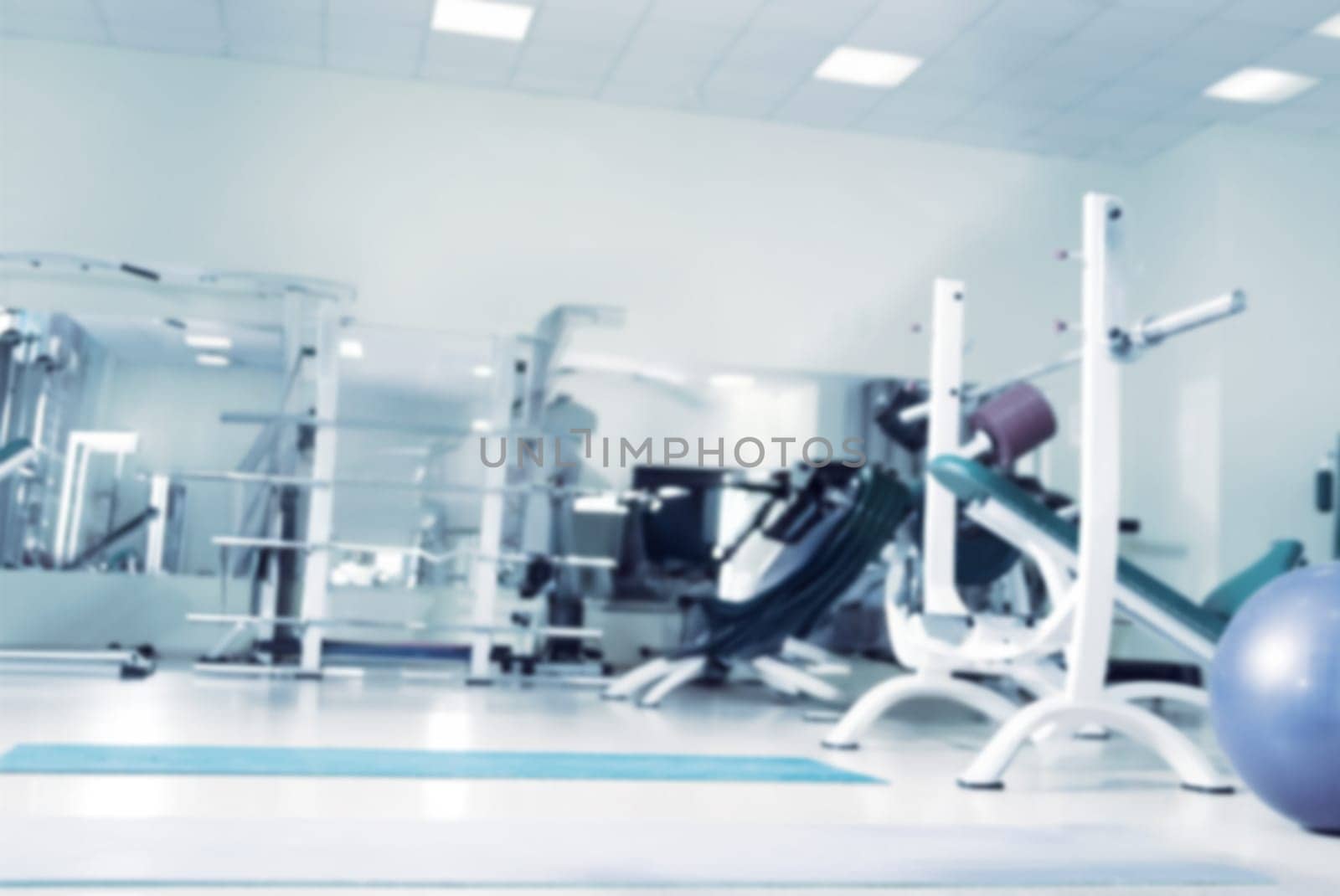 Interior Of A Modern Gym Blurred, Out Of Focus
