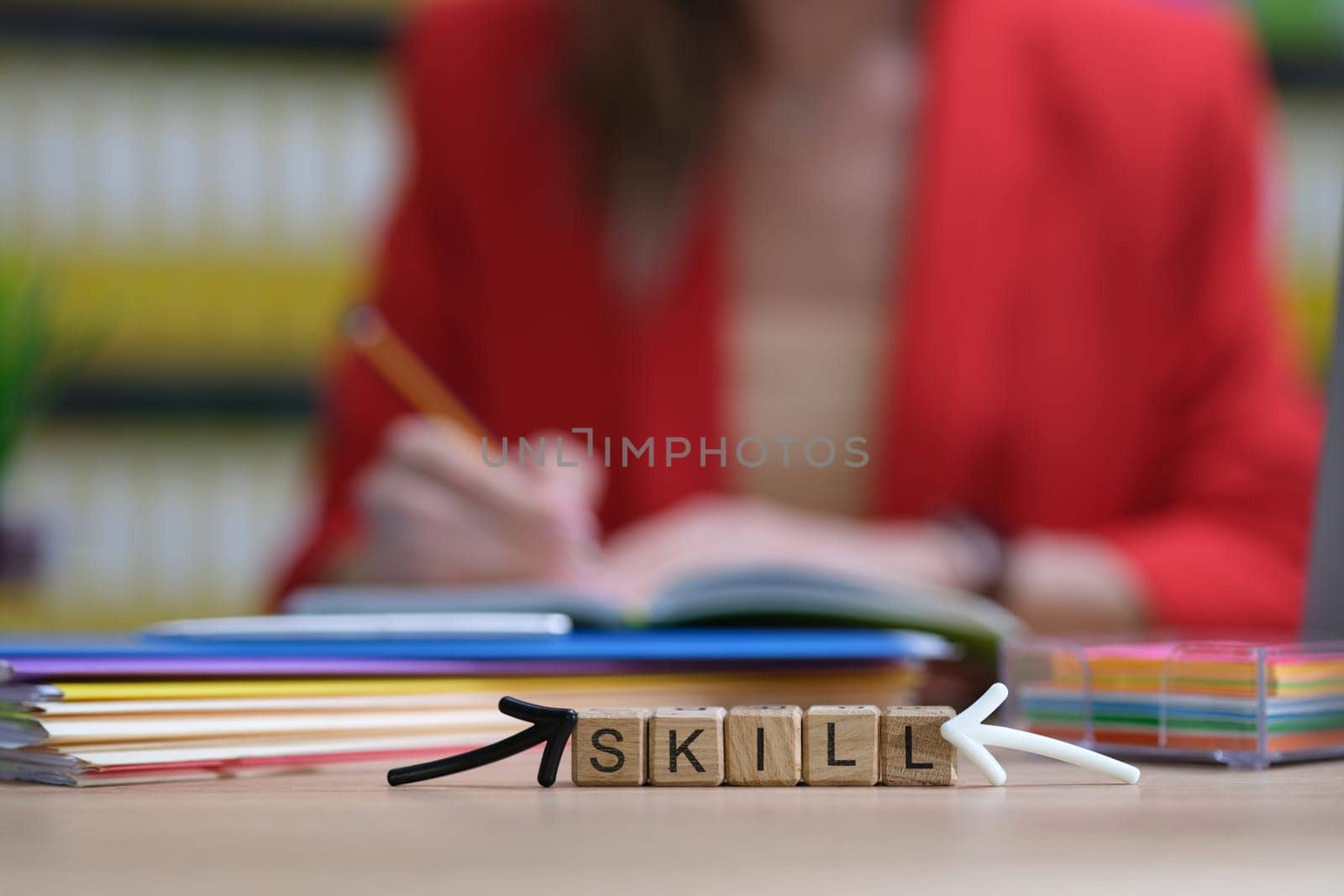 A visual representation of skill development using diverse study materials and effective writing tools