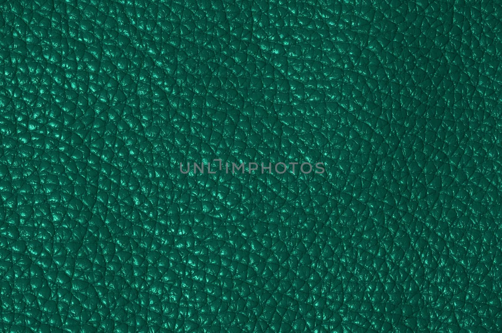 Close-up of dark green leather texture with grainy surface