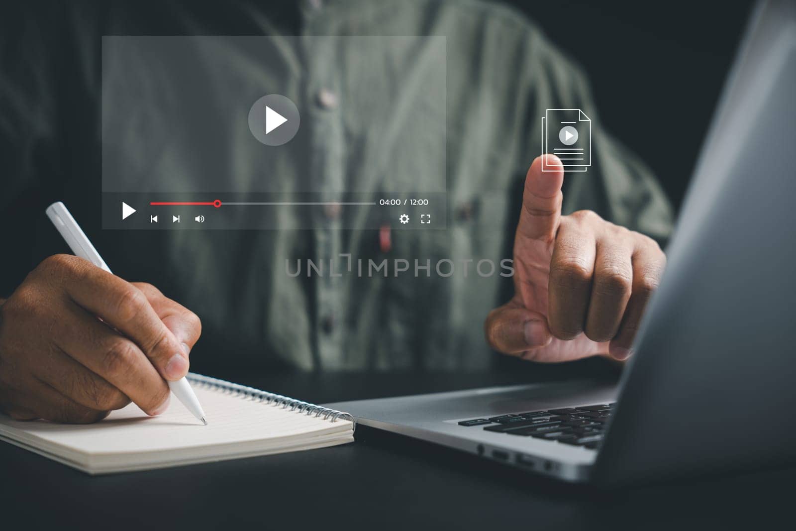 Witness the power of online education as a man engages in training webinars and e-learning courses. Develop new skills for personal and career growth.