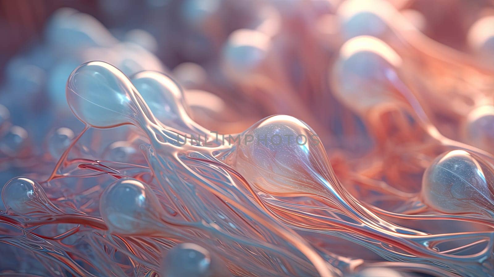 Scientific abstraction with futuristic textured tissue waves. Tech background with close-up wave bio texture. Generated AI