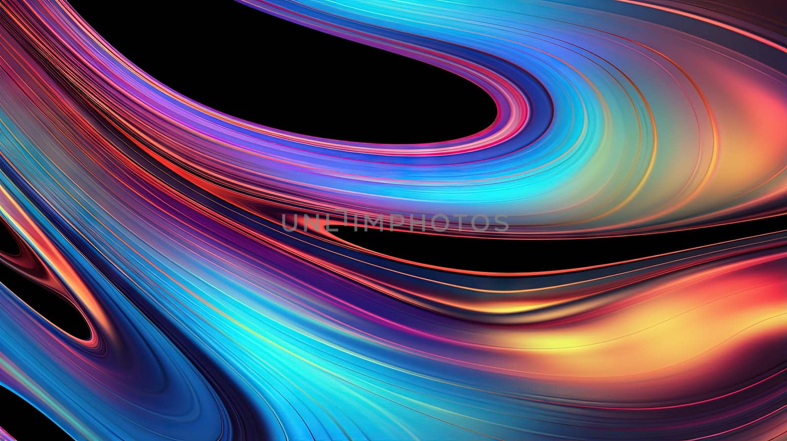 Vibrant abstract waveform with fluid motion and colorful gradients. Generated AI