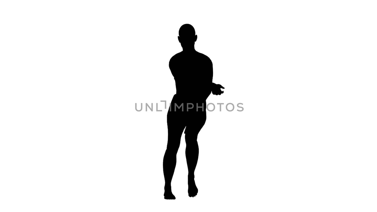 Dancing silhouette character. Computer generated 3d render