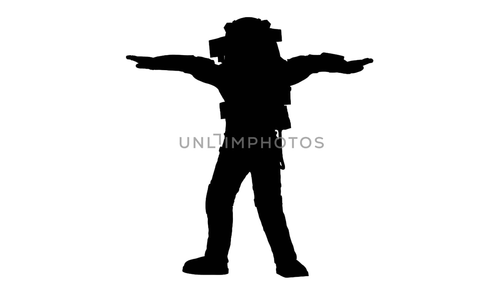 Dancing silhouette character. Computer generated 3d render