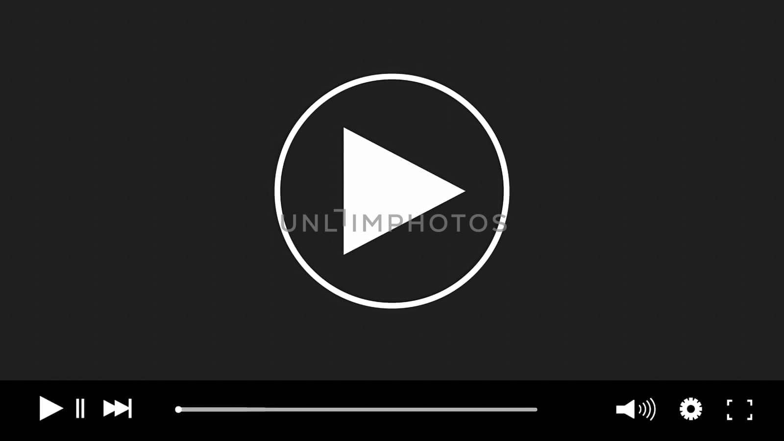 Media player interface. Computer generated 3d render