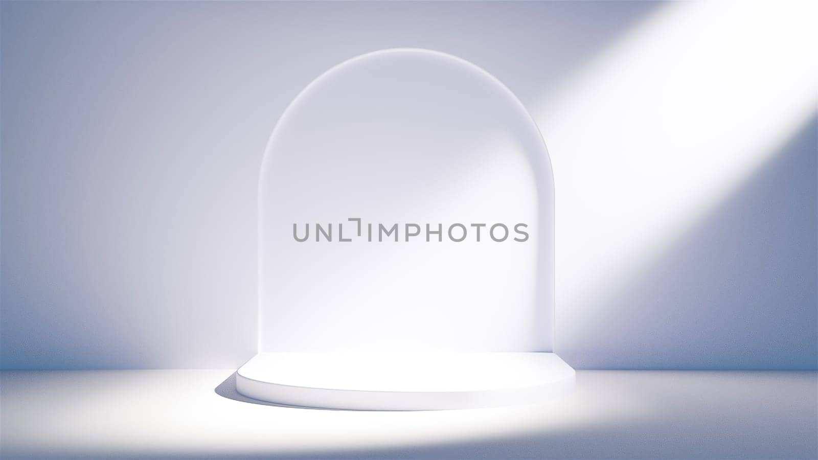 3d render White podium. Computer generated