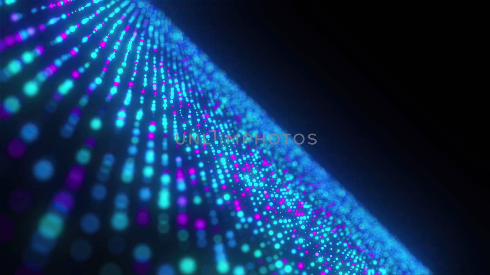 Futuristic purple and blue dots background. Computer generated 3d render