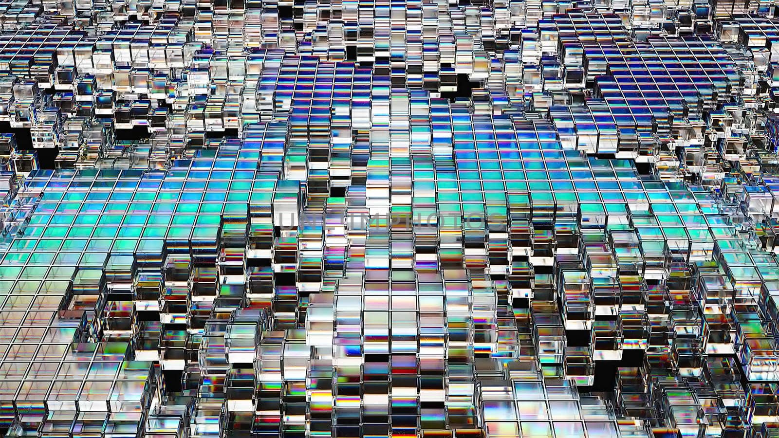 Surface glass blocks. Computer generated 3d render