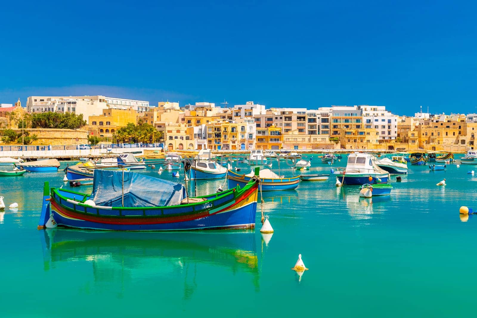 Fishing boats in Birzebbuga, a small Maltese town.
