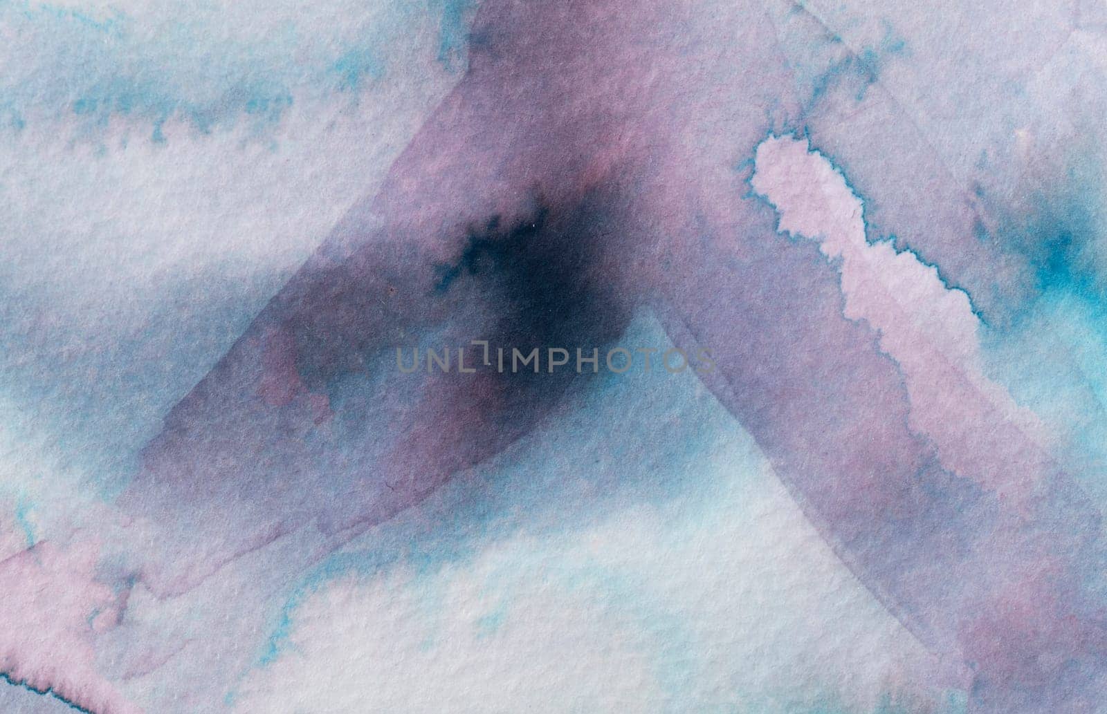 Delicate strokes of watercolor create an abstract composition filled with soft blues and purples, evoking a tranquil atmosphere. Gentle blending captures the essence of calmness and creativity.