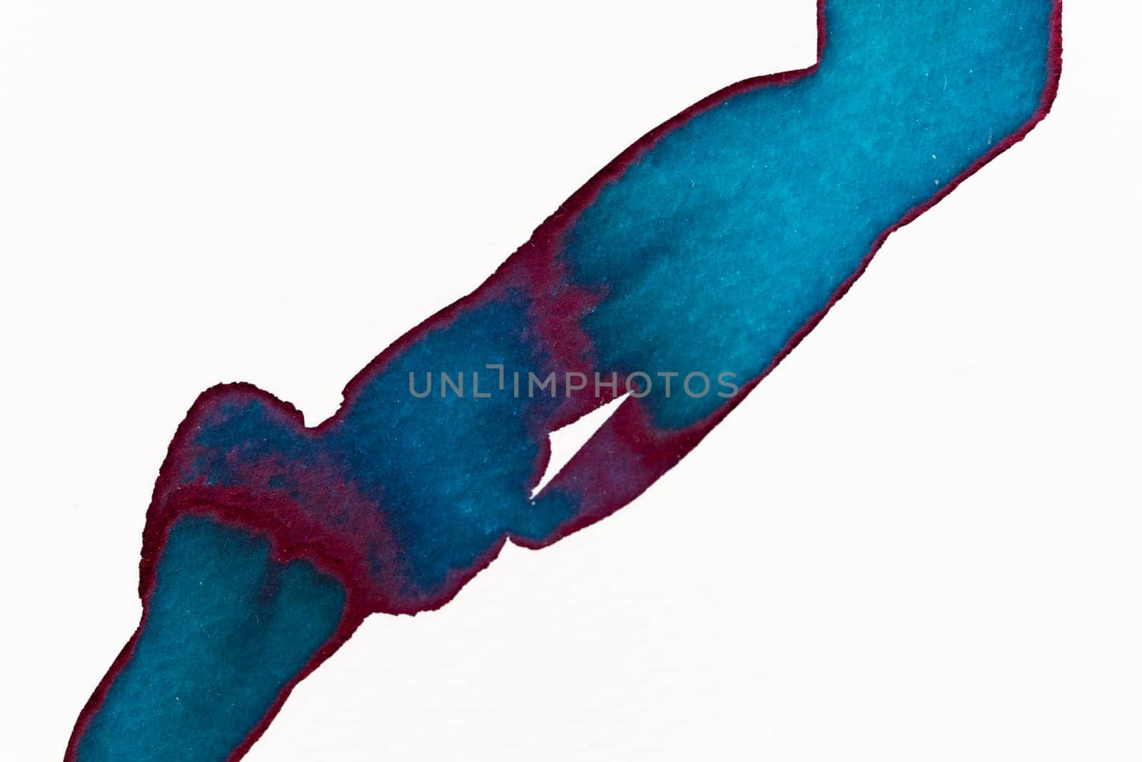 Two hands painted in vibrant blue and deep red hues stretch toward one another, symbolizing a moment of connection and unity. The watercolor technique adds a soft, flowing quality to the artwork.