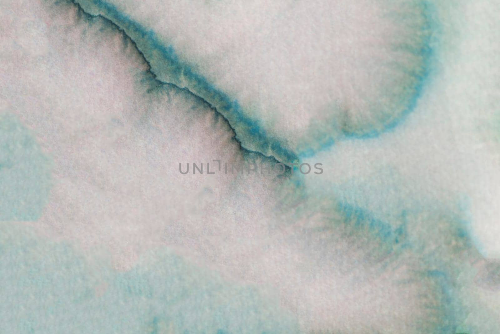 This watercolor artwork showcases a blend of soft hues, featuring abstract forms and fluid shapes. The gentle colors flow harmoniously, creating a serene and calming atmosphere.