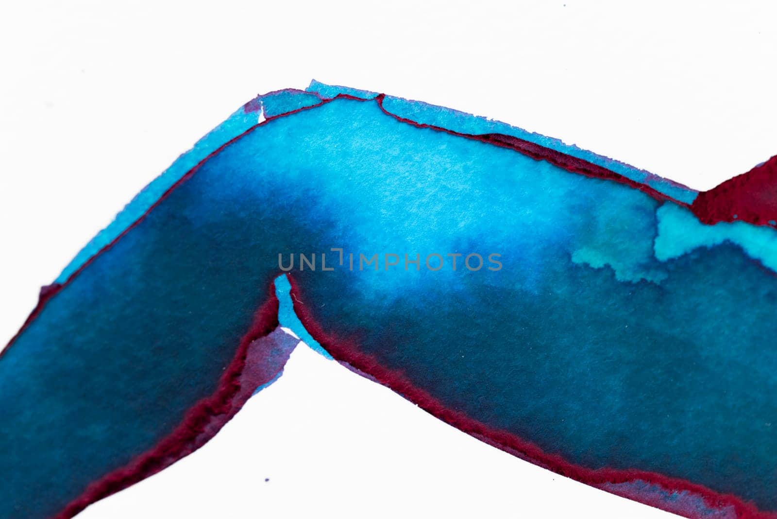 This artwork showcases an elegant and smooth blue watercolor rendering of a shoulder and upper arm. The vibrant hues blend seamlessly, highlighting the intricacy of the form.