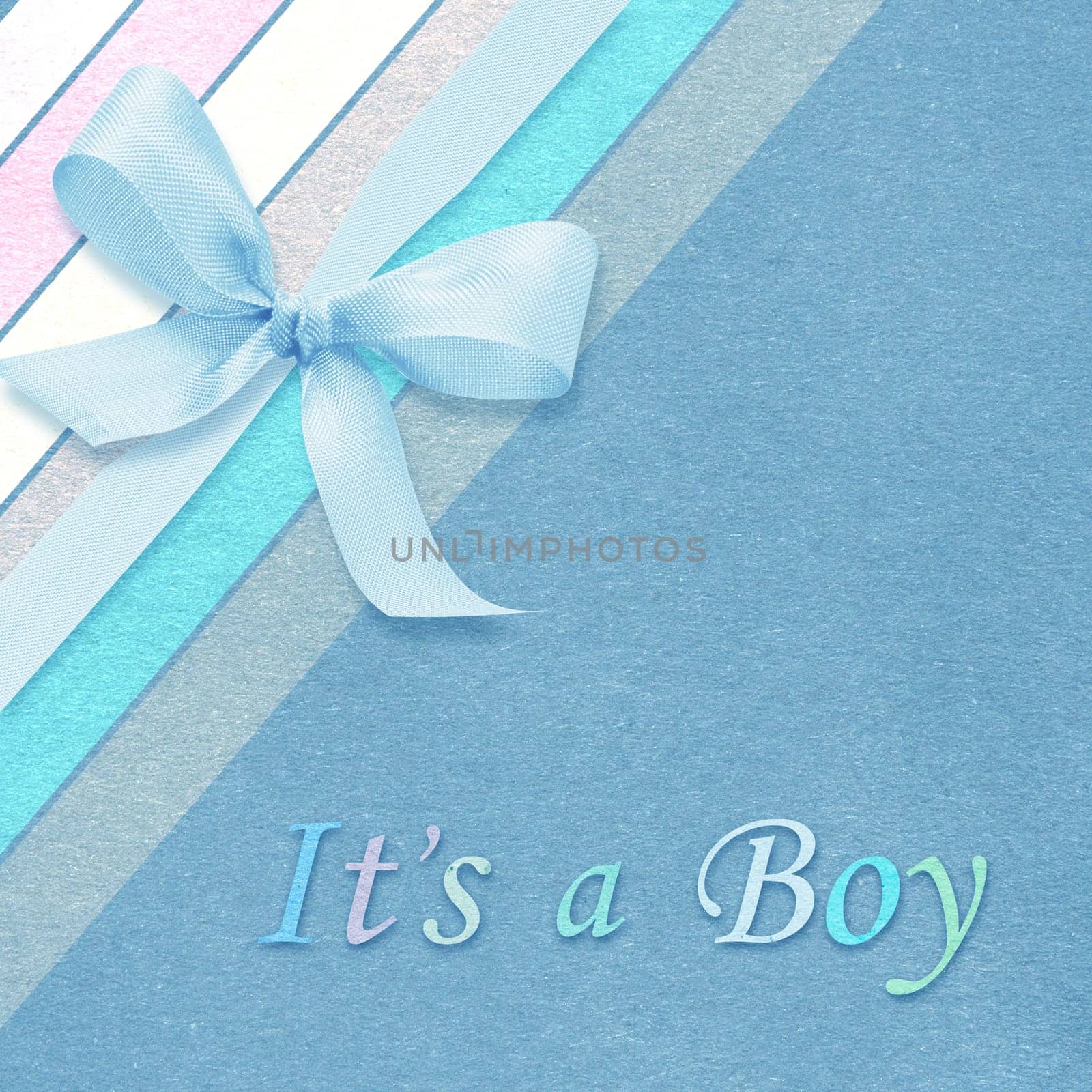 Baby boy arrival card with copy space to add text.