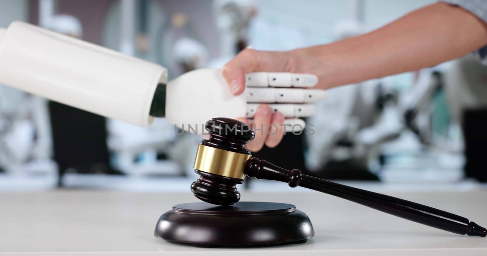 Female Lawyer Using AI Technology In Digital Legal Sector Meeting