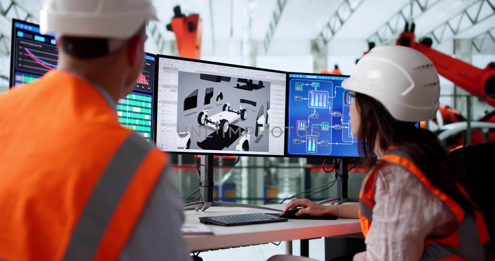 Developing Cutting-edge Automotive Technology With 3D CAD Software At Factory.