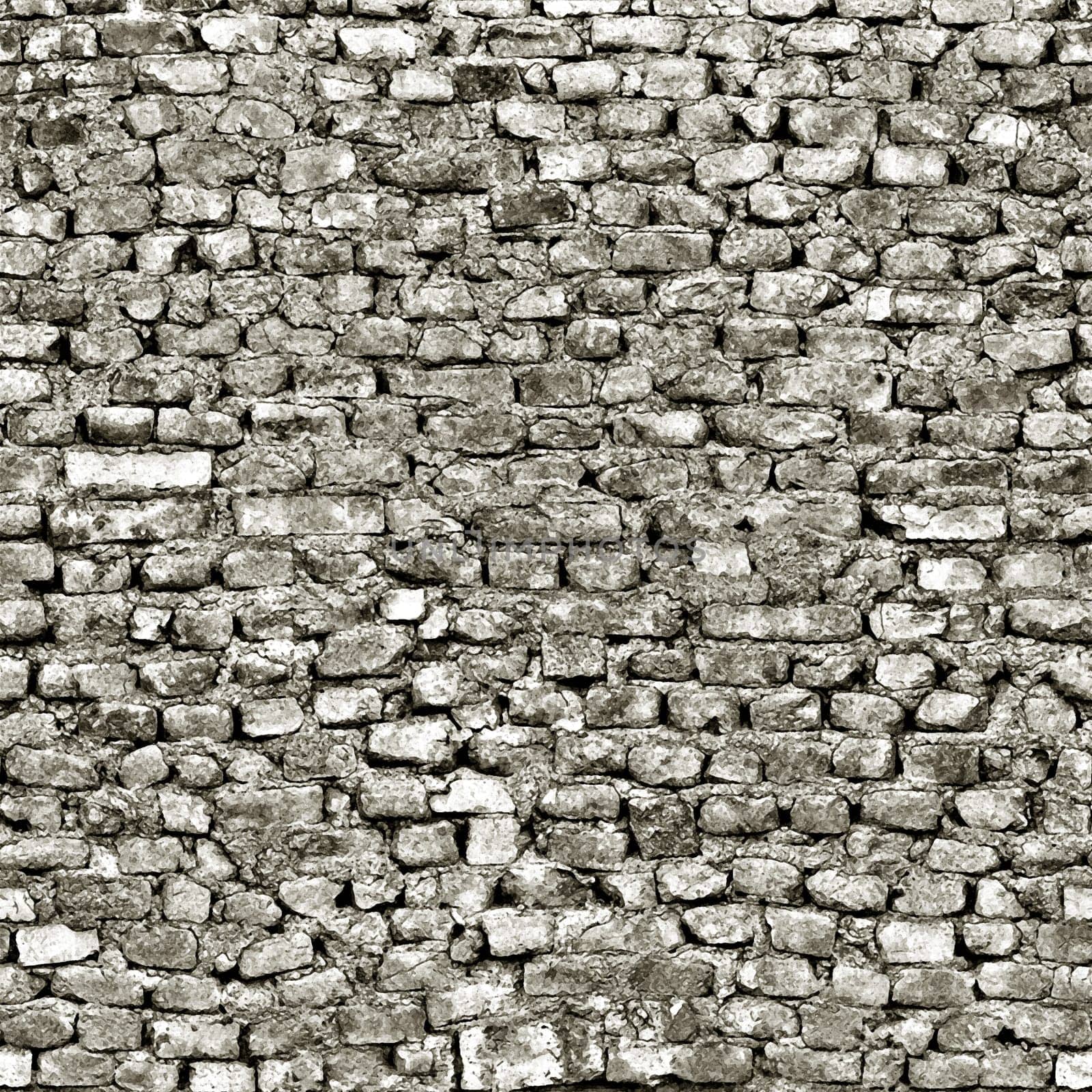 Seamless texture of an old and weathered brick wall creating a grunge background