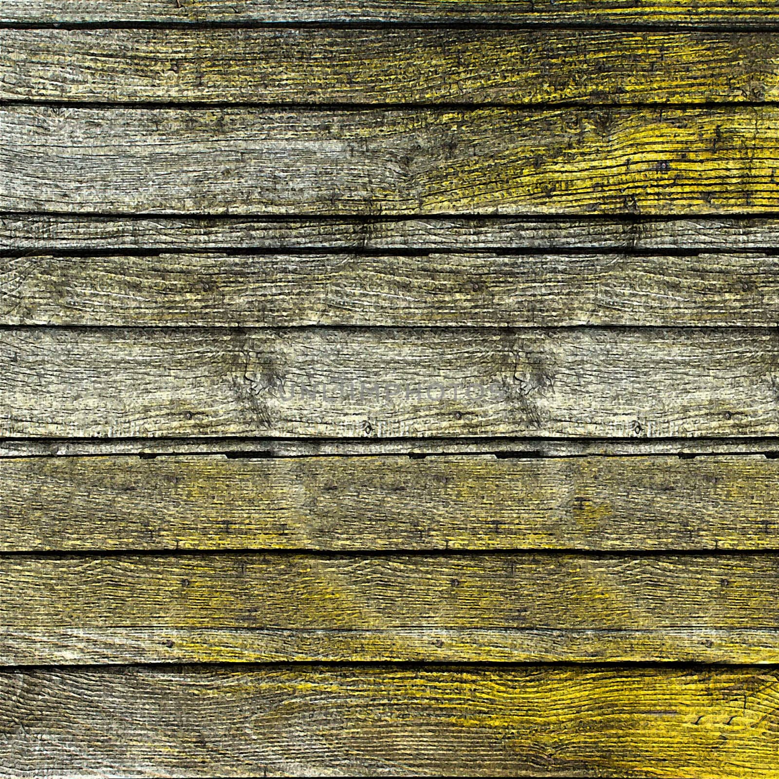 Horizontal wooden boards painted yellow forming a vintage textured background