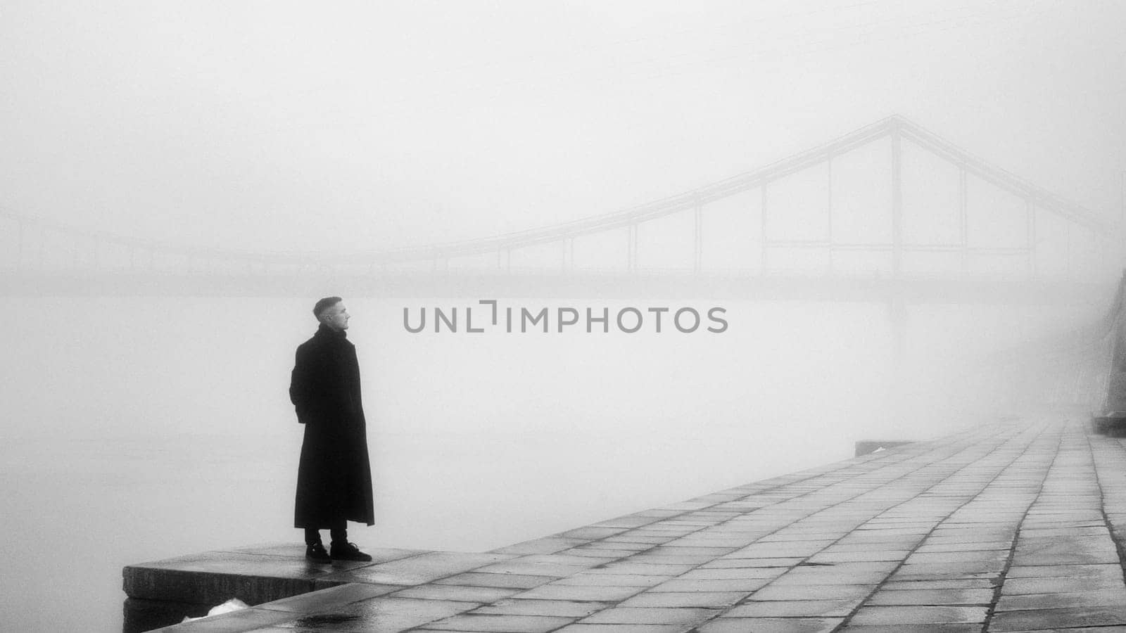 A Solitary Figure in the Mist. High quality photo