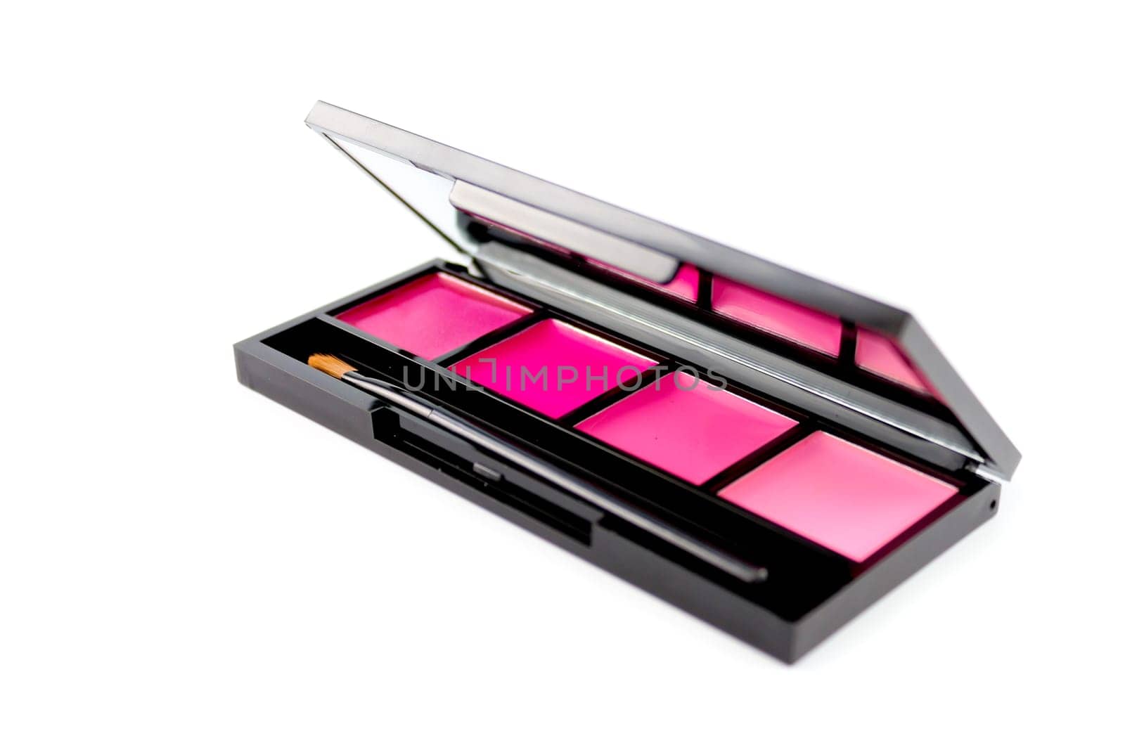 Beautiful makeup case with different tones of pink
