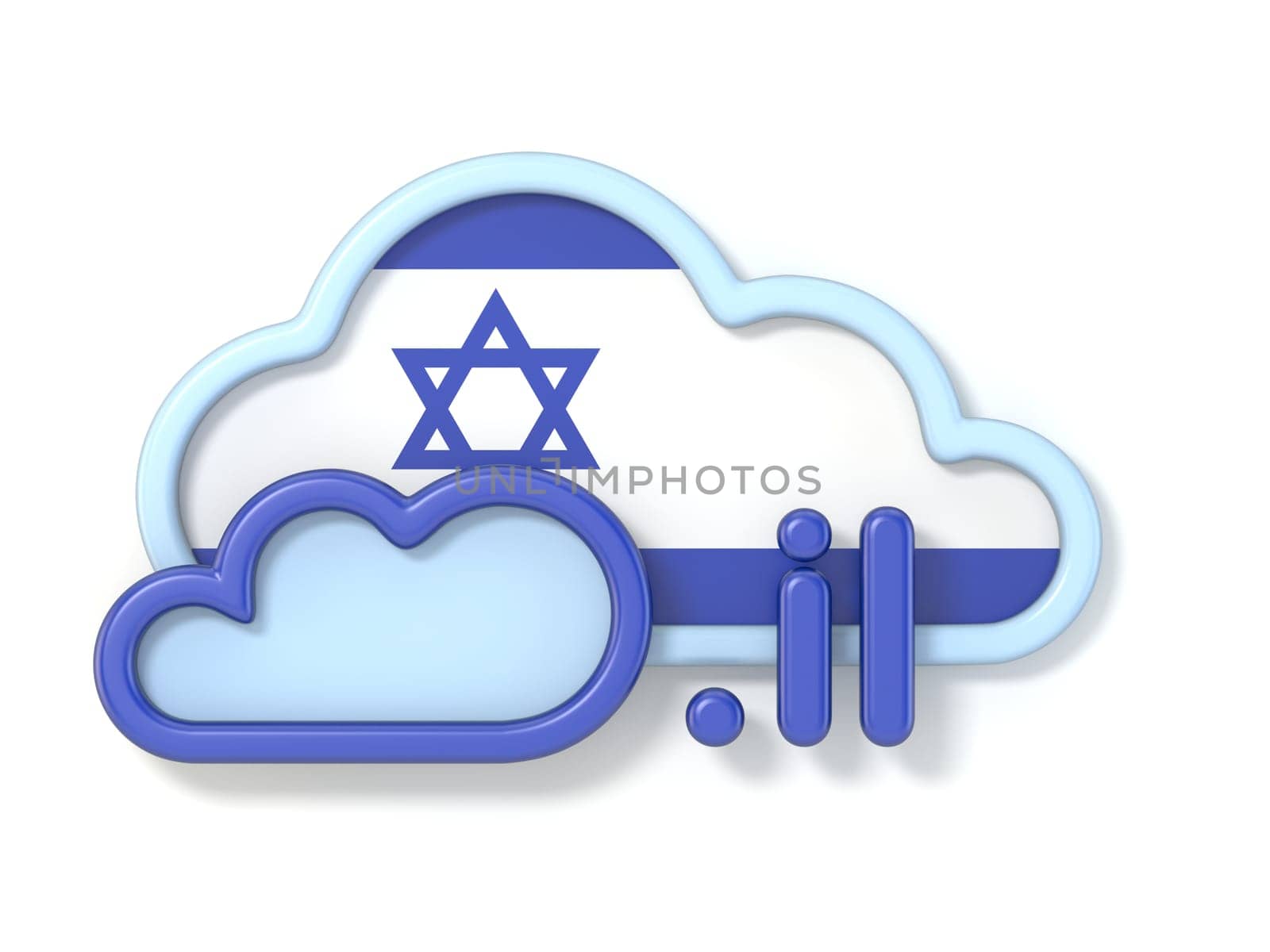 Domain name IL 3D rendering illustration isolated on white background