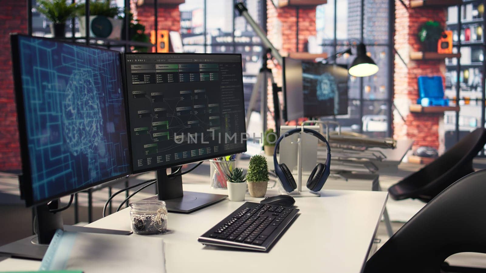 Sleek desktop workspace displays active code windows for artificial intelligence and data science. It captures the essence of innovation and development in network driven machine learning.