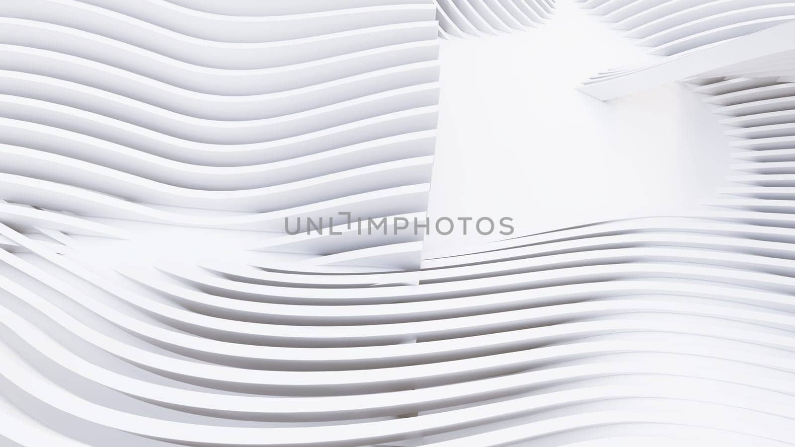 Abstract Curved Shapes. White Circular Background. Abstract background. 3d illustration
