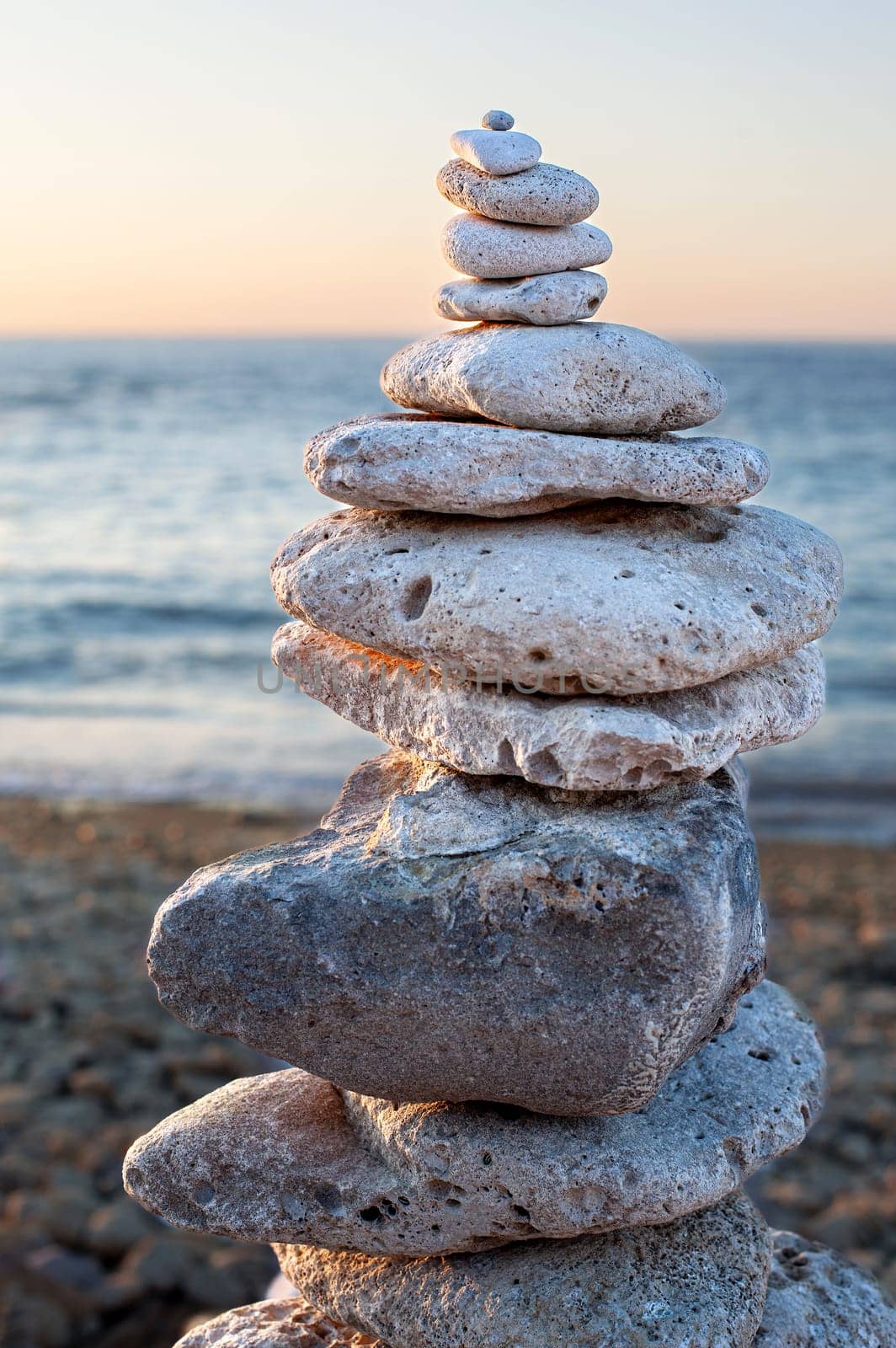 Pebble structure on a beach
