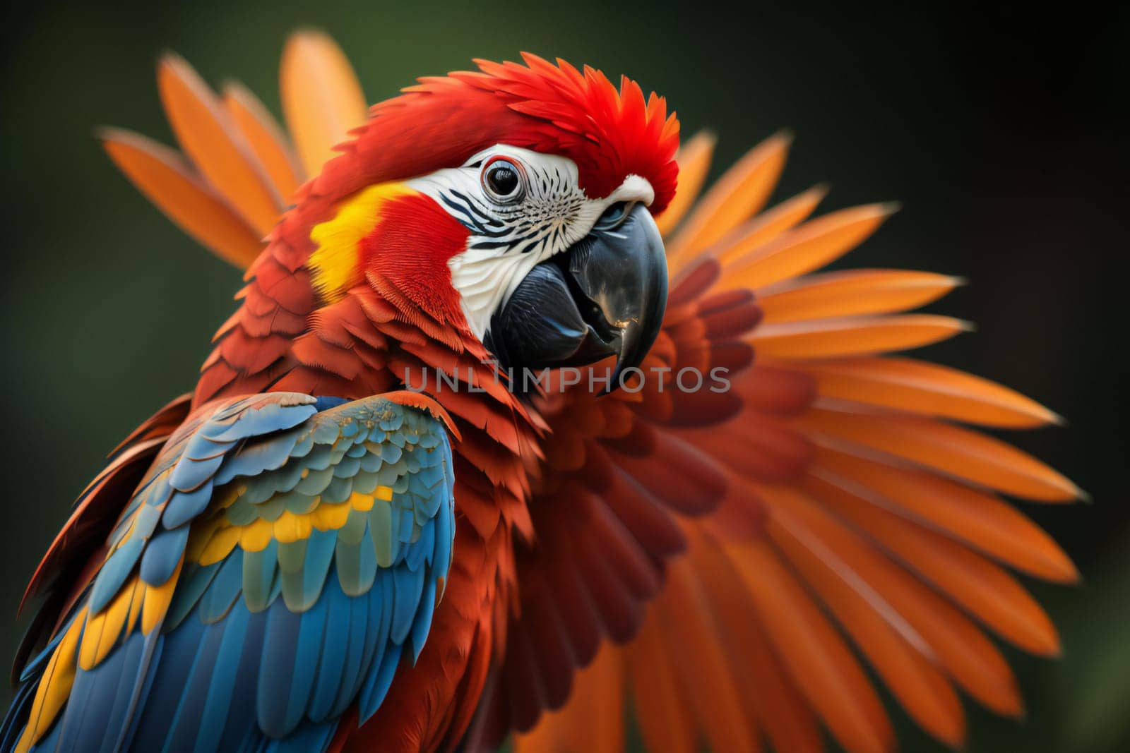 Scarlet Macaw (Ara macao), also known as the Scarlet Macaw. generative ai