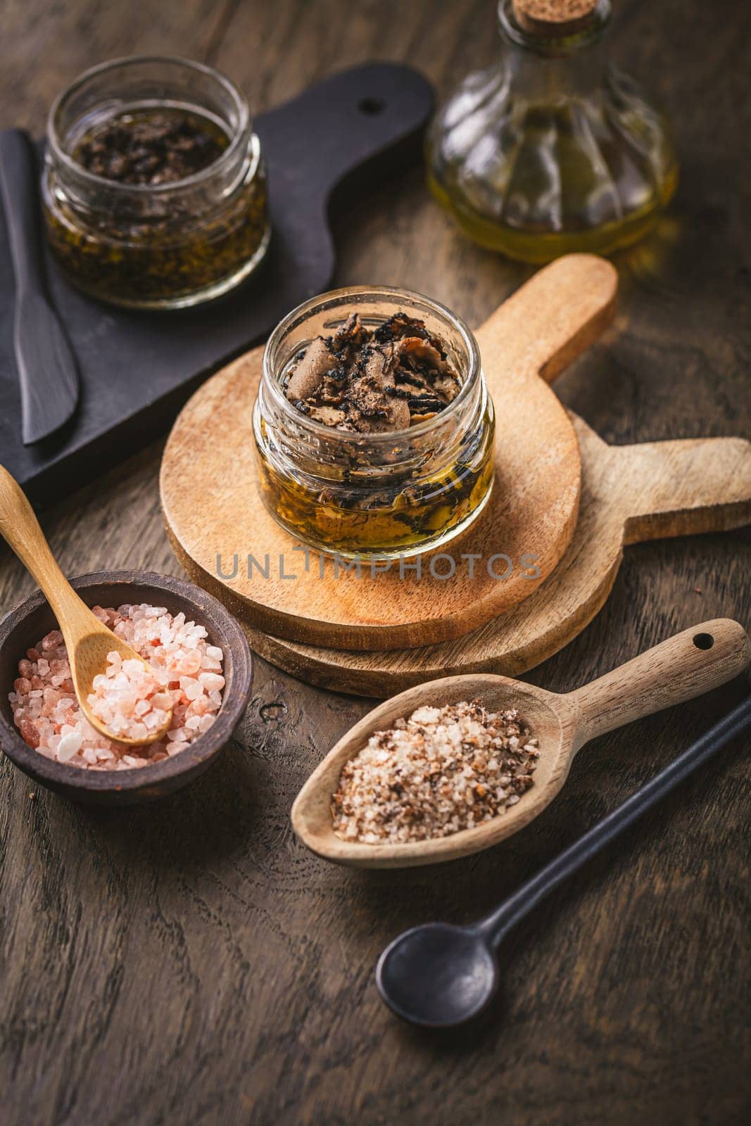 Truffle mushroom served with truffle infused olive oil and sea salt