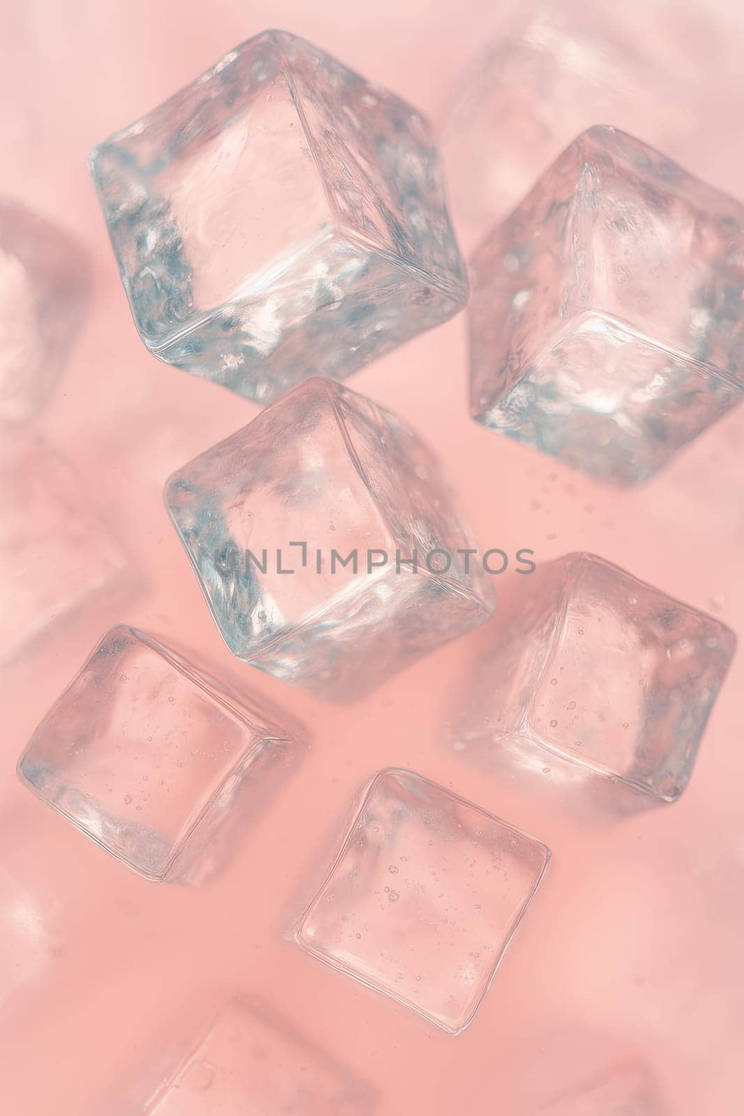 Acrylic Ice Cubes Floating in Pastel Cocktail