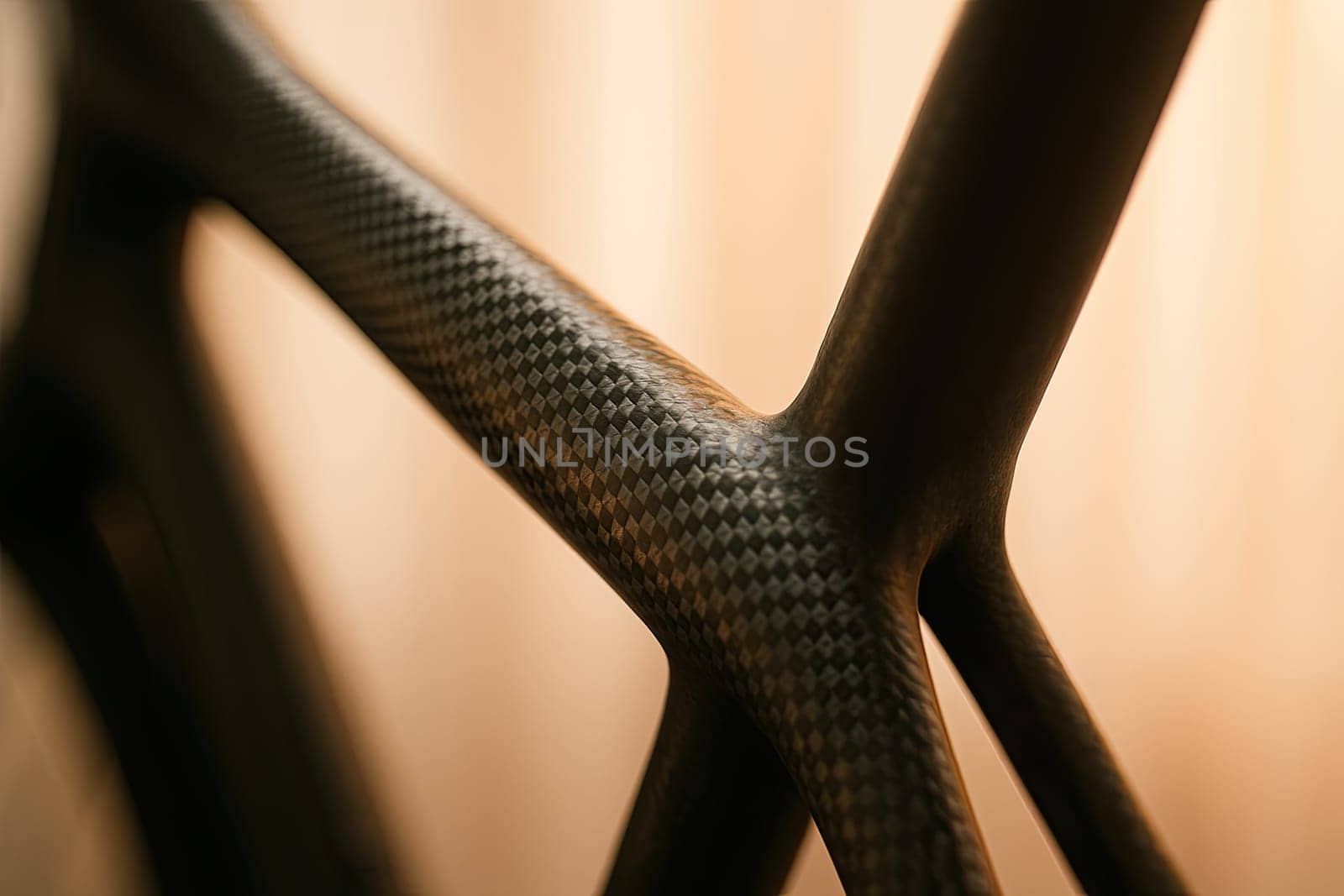 Carbon-Fiber Bicycle Frame Weave in Soft Warm Light