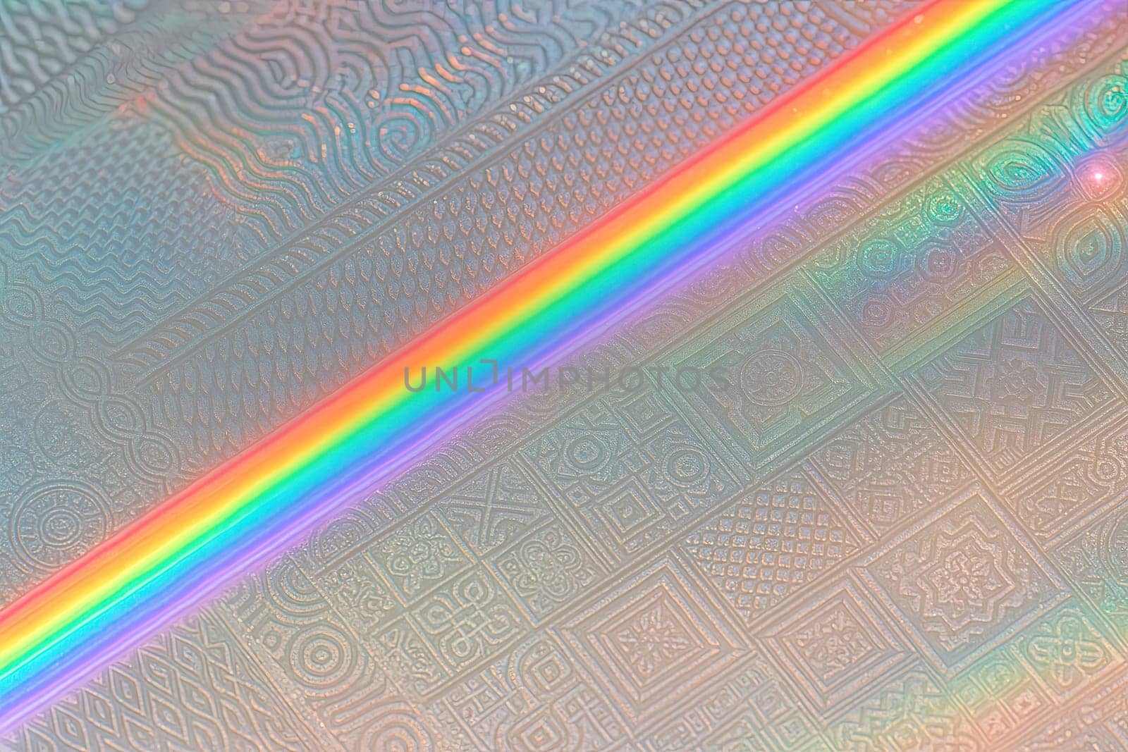 Macro Holographic Security Foil Pattern in Pastel High-Key Lighting