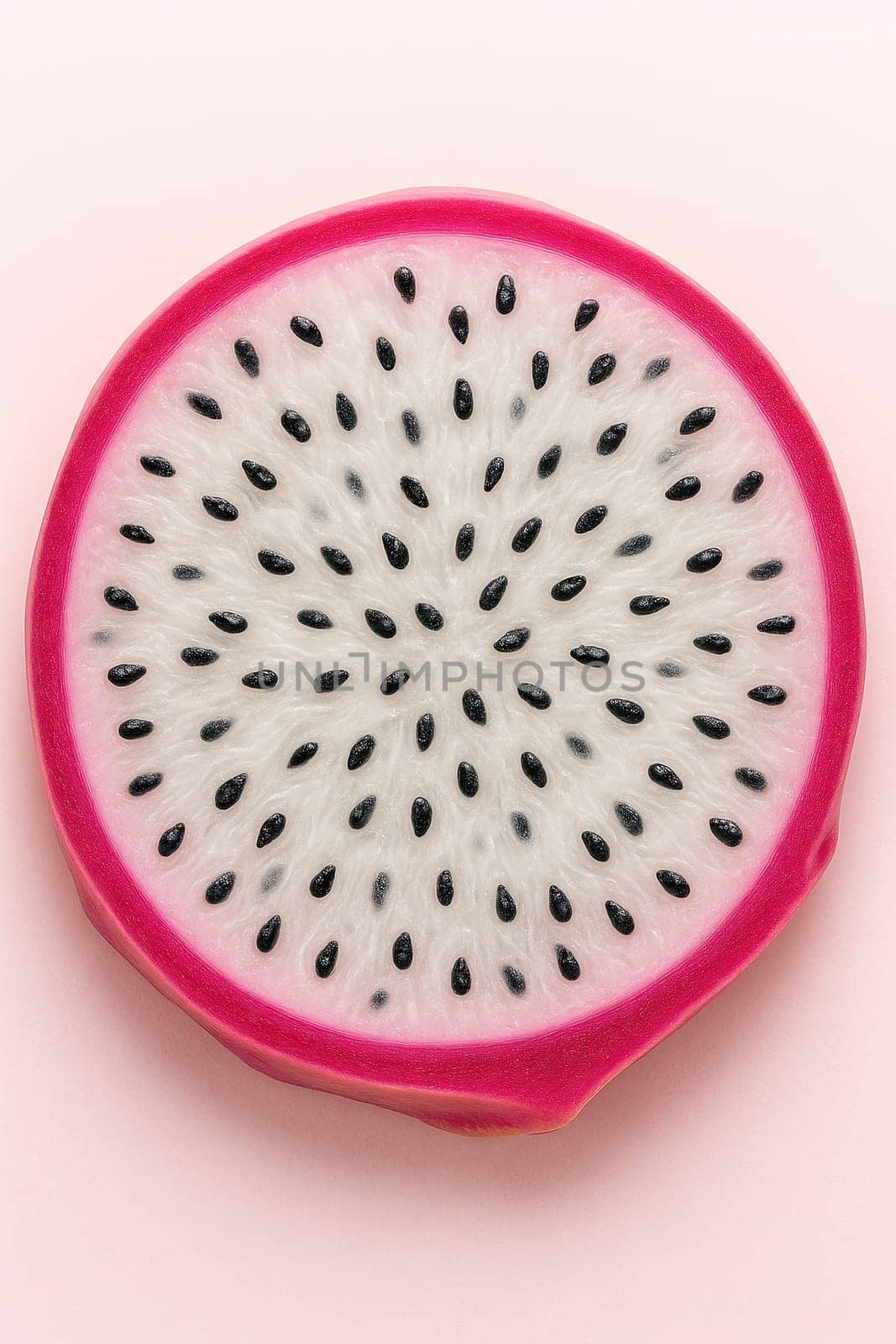 Macro of Dragon Fruit Pulp and Seeds in Soft Pastel Light